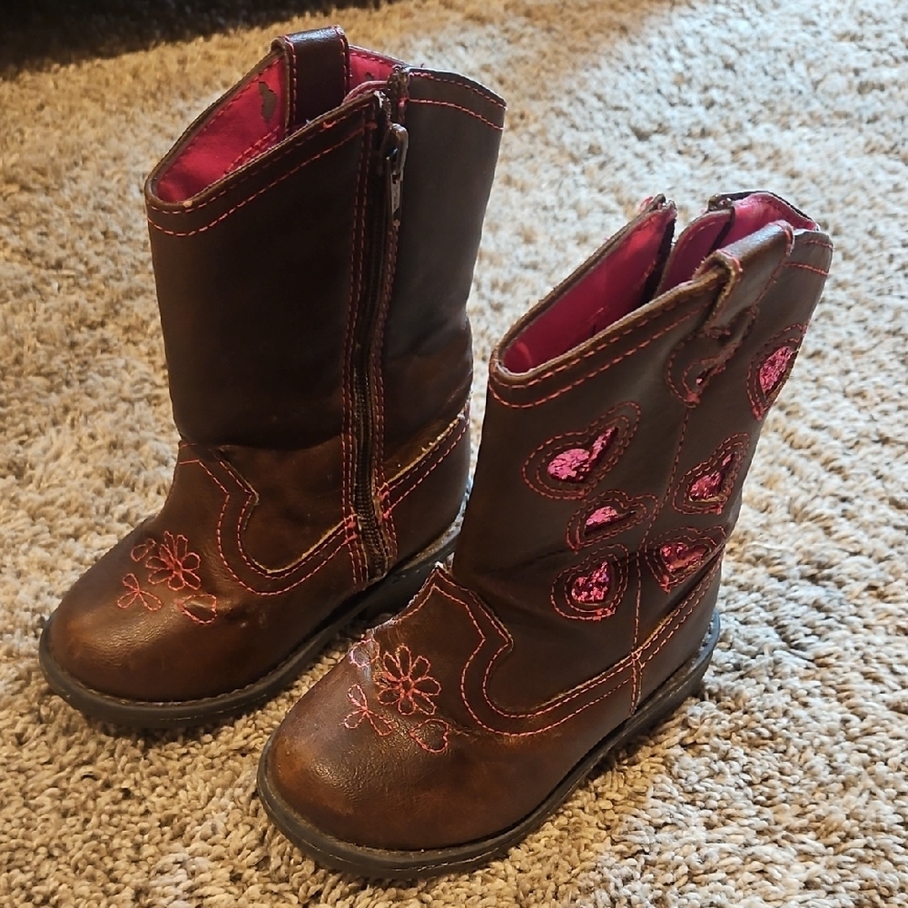 BONGO Kids Brown and Pink Boots